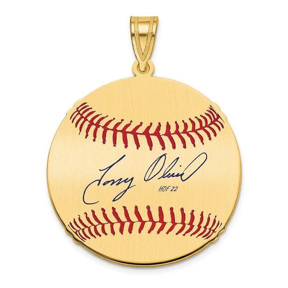14K Gold Plated Tony Oliva Signature MD Enamel Baseball Pendant